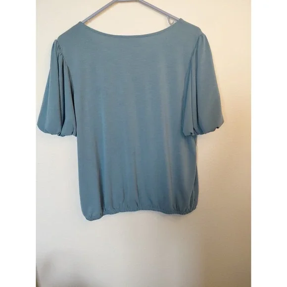 New W/ Tag Green Envelope Los Angeles Green Flutter Sleeve Top Womens Sz  XL - Picture 4 of 6